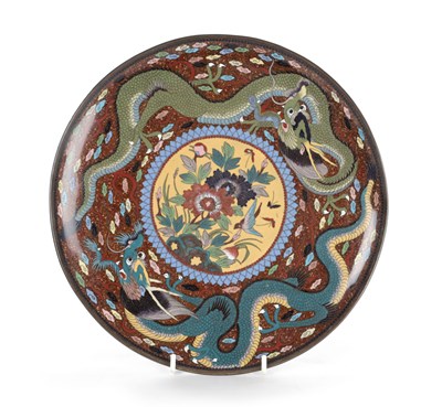 Lot 142 - A SMALL 19TH CENTURY CHINESE CLOISONNE DISH