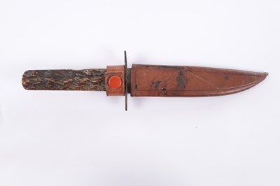Lot 335 - A GEORGE III BRAIN SURGERY TOOL TOGETHER WITH AN ANTLER-HANDED KNIFE