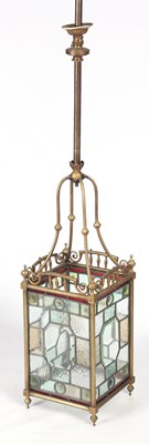 Lot 514 - A LARGE 19th CENTURY BRASS AND LEAD GLASS HALL...