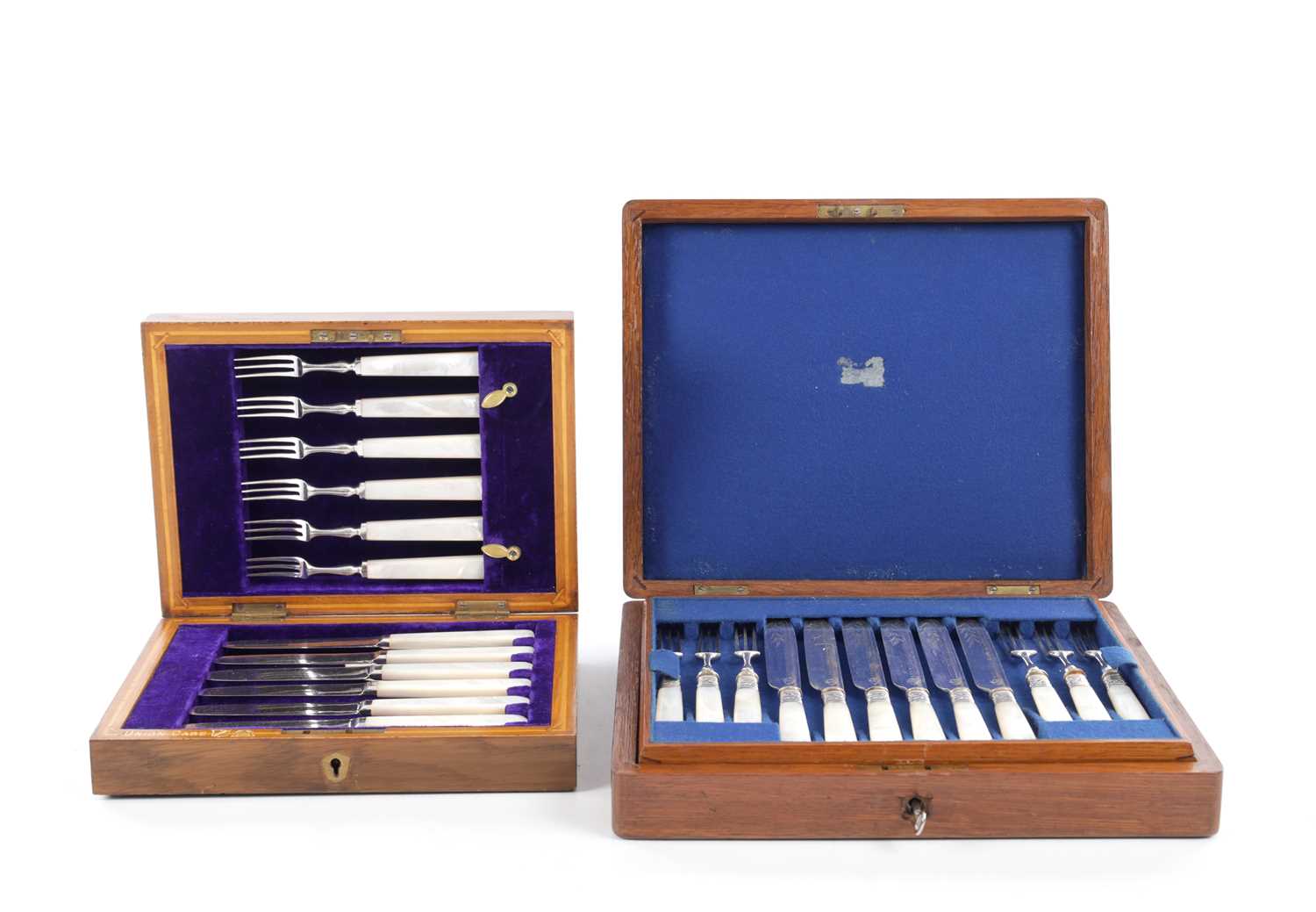 Lot 239 - TWO CASED DESSERT CANTEENS OF CUTLERY