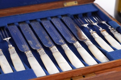 Lot 239 - TWO CASED DESSERT CANTEENS OF CUTLERY
