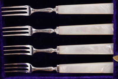 Lot 239 - TWO CASED DESSERT CANTEENS OF CUTLERY