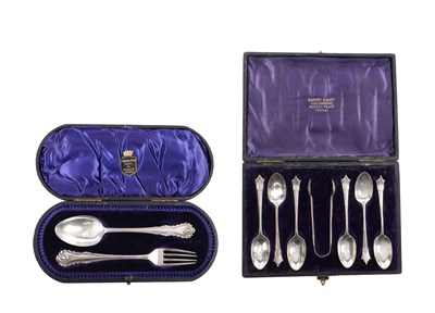 Lot 282 - TWO CASED SETS OF SILVER FLATWEAR