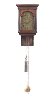 Lot 1117 - ROBERT EVENS, HALSTEAD. AN 18TH CENTURY OAK CASED HOODED WALL CLOCK