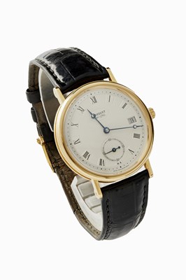 Lot 335 - A BREGUET REFERENCE 5920 GENTLEMEN'S 18CT GOLD WRISTWATCH ON CROCODILE STRAP