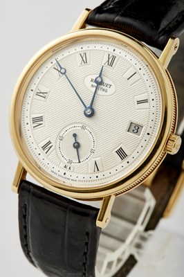 Lot 335 - A BREGUET REFERENCE 5920 GENTLEMEN'S 18CT GOLD WRISTWATCH ON CROCODILE STRAP