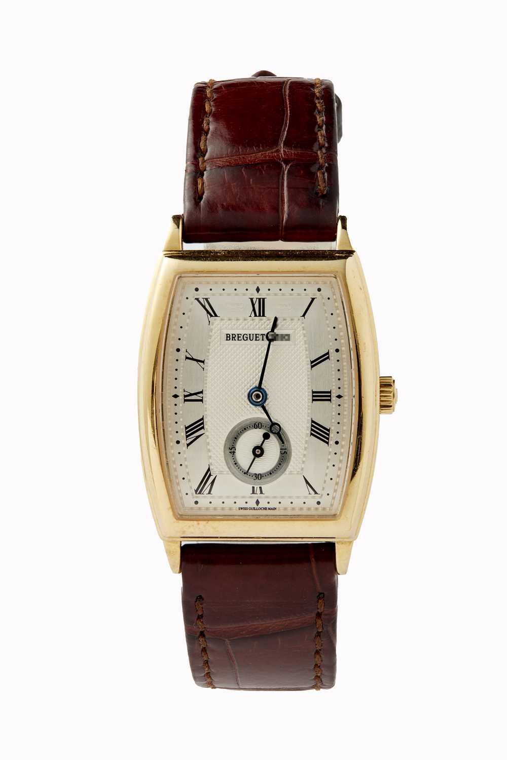 Lot 301 - A BREGUET REFERENCE 8670 LADY'S 18CT GOLD WRISTWATCH ON CROCODILE STRAP
