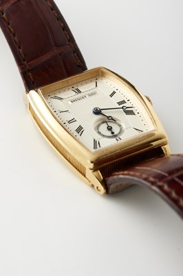 Lot 301 - A BREGUET REFERENCE 8670 LADY'S 18CT GOLD WRISTWATCH ON CROCODILE STRAP