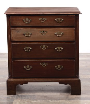 Lot 172 - A GEORGE II MAHOGANY CHEST OF DRAWERS