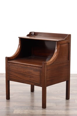 Lot 209 - A GEORGE III MAHOGANY BEDSIDE CABINET