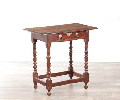 Lot 1225 - A RARE CHARLES II YEW-WOOD SIDE TABLE