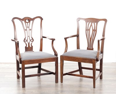 Lot 3 - TWO GEORGE III MAHOGANY ARMCHAIRS
