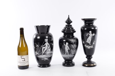 Lot 59 - THREE LARGE PIECES OF 19TH CENTURY GLASS BY MARY GREGORY