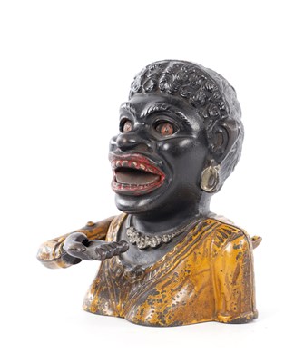 Lot 198 - AN EARLY 20TH CENTURY CAST IRON 'DINAH' MONEY BANK