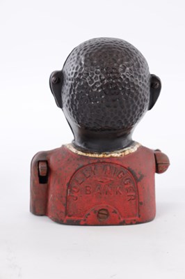 Lot 344 - A LATE 19TH CENTURY PAINTED CAST IRON 'JOLLY' MECHANICAL MONEY BANK