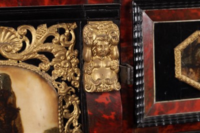 Lot 1126 - A FINE 17TH CENTURY ANTWERP TORTOISESHELL AND EBONY CABINET ON LATER STAND