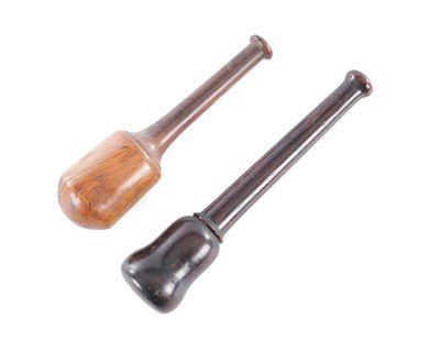 Lot 710 - A PAIR OF 19TH CENTURY TURNED WOOD PESTLES