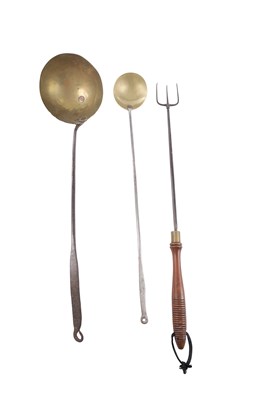 Lot 502 - A SELECTION OF THREE ENGLISH 18TH CENTURY METALWARE