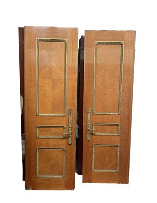 Lot 1342 - A COLLECTION OF FOURTEEN FINELY MADE 19TH CENTURY BIRDS EYE MAPLE, MAHOGANY AND GILT-BRONZE DOORS