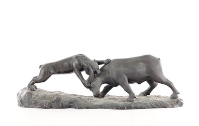 Lot 115 - A JAPANESE MEIJI PERIOD BRONZE SCULPTURE