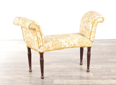 Lot 1328 - A LATE GEORGIAN MAHOGANY WINDOW SEAT IN THE MANNER OF GILLOWS