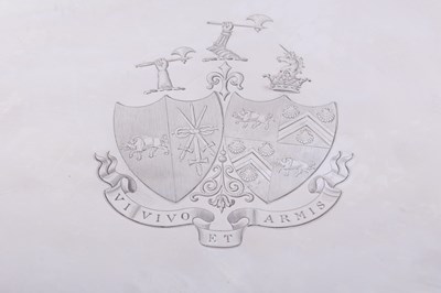 Lot 391 - A LARGE LATE VICTORIAN LONDON SILVER TWO-HANDLED OVAL TRAY