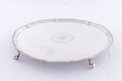 Lot 442 - A LATE 18TH CENTURY SILVER SALVER