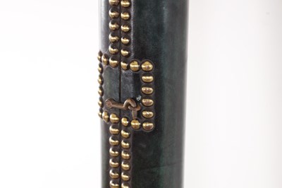 Lot 1127 - A SET OF REGENCY STYLE COUNTRY HOUSE LEATHER BOUND LIBRARY STEPS