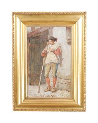 Lot 882 - ANDREW C. GOW (RA) (1848 - 1920). WATERCOLOUR OF A CAVALIER