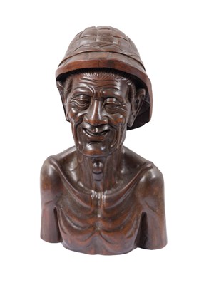 Lot 409 - A 20TH CENTURY BERMESE CARVED WOODEN FIGURE