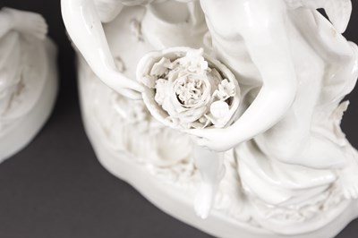 Lot 413 - A PAIR OF 19TH CENTURY MEISSEN PORCELAIN FIGURAL EPERGNE