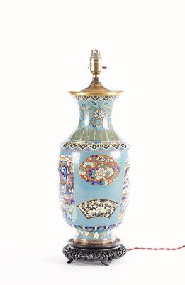 Lot 107 - A LATE 19TH/EARLY 20TH CENTURY CHINESE CLOISONNÉ VASE LAMP