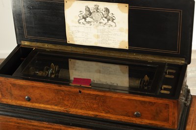 Lot 768 - A LATE 19TH CENTURY INTERCHANGEABLE MUSIC BOX