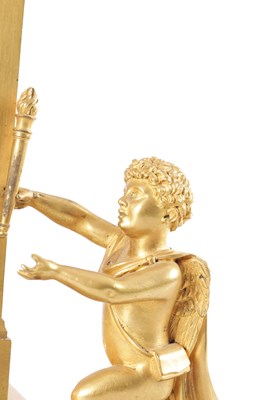 Lot 1025 - BARWISE, LONDON. AN EARLY 19TH CENTURY REGENCY ORMOLU AND ROUGE MARBLE MANTEL CLOCK