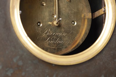 Lot 1025 - BARWISE, LONDON. AN EARLY 19TH CENTURY REGENCY ORMOLU AND ROUGE MARBLE MANTEL CLOCK