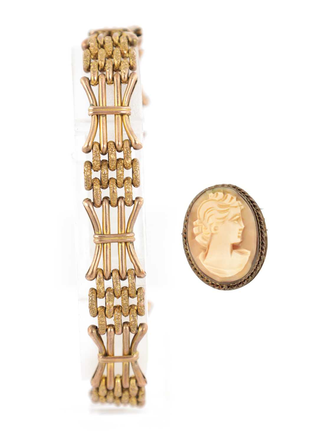 Lot 221 - A 9CT ROSE GOLD HOLD GATE BRACELET WITH LOCKET CLASP