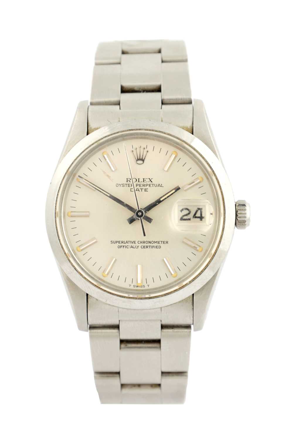 Lot 343 - A GENTLEMAN'S 1970S STEEL ROLEX OYSTER PERPETUAL DATE WRISTWATCH