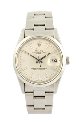 Lot 343 - A GENTLEMAN'S 1970S STEEL ROLEX OYSTER PERPETUAL DATE WRISTWATCH