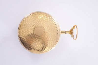 Lot 289 - AN 18CT GOLD OPEN FACED QUARTER REPEATING AUTOMATON POCKET WATCH