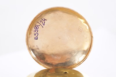 Lot 289 - AN 18CT GOLD OPEN FACED QUARTER REPEATING AUTOMATON POCKET WATCH