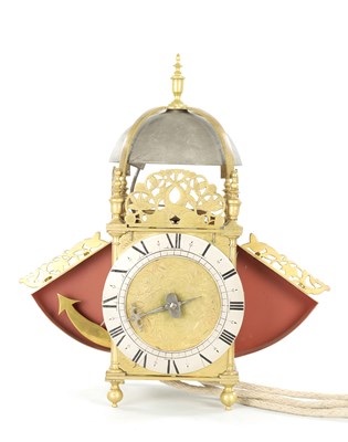 Lot 993 - HENRY DUN, LONDINI. A 17TH CENTURY WINGED BRASS LANTERN CLOCK