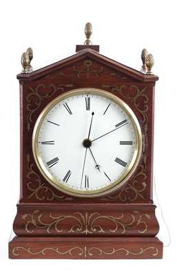 Lot 1111 - JOHN MOORE & SONS, CLERKENWELL, LONDON. NUMBERED 11356. AN UNUSUAL LATE REGENCY BRASS INLAID DOUBLE FUSEE BRACKET CLOCK MADE FOR THE CHINESE MARKET