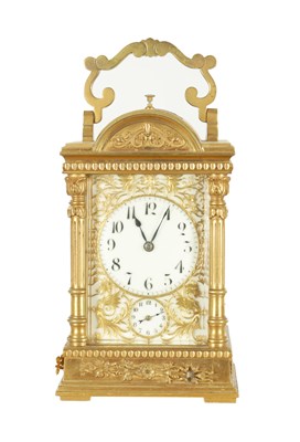 Lot 1062 - A LARGE LATE 19TH CENTURY FRENCH GRAND SONNERIE REPEATING CARRIAGE CLOCK