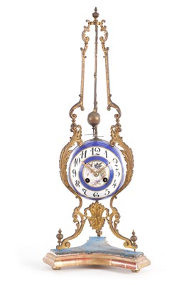 Lot 985 - A 19TH CENTURY FRENCH PORCELAIN CASED CONICAL MYSTERY CLOCK