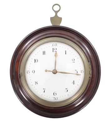 Lot 1086 - A GEORGE III MAHOGANY SEDAN CLOCK