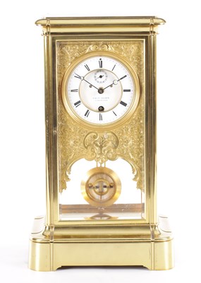 Lot 941 - CHARLES OUDIN, 52 PALAIS ROYAL. A LARGE AND RARE LATE 19TH CENTURY FRENCH YEAR-GOING FOUR-GLASS TABLE CLOCK