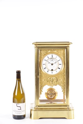Lot 941 - CHARLES OUDIN, 52 PALAIS ROYAL. A LARGE AND RARE LATE 19TH CENTURY FRENCH YEAR-GOING FOUR-GLASS TABLE CLOCK