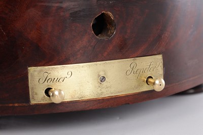 Lot 1085 - A LARGE EARLY 19TH CENTURY FRENCH ORMOLU FIGURAL MANTEL CLOCK WITH MUSICAL BASE