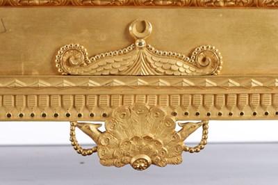 Lot 1085 - A LARGE EARLY 19TH CENTURY FRENCH ORMOLU FIGURAL MANTEL CLOCK WITH MUSICAL BASE