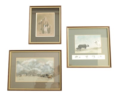 Lot 917 - BRIAN IRVING (1931-2013) A SET OF THREE PENCIL AND WATERCOLOUR SKETCHES